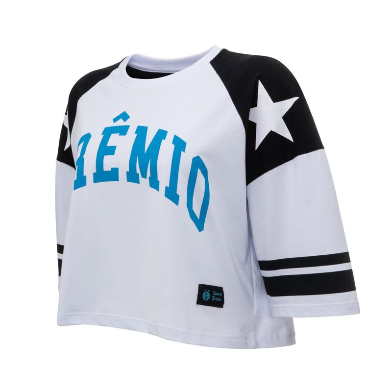 Cropped Grêmio Oversized Feminino Oficial Imortal Tricolor