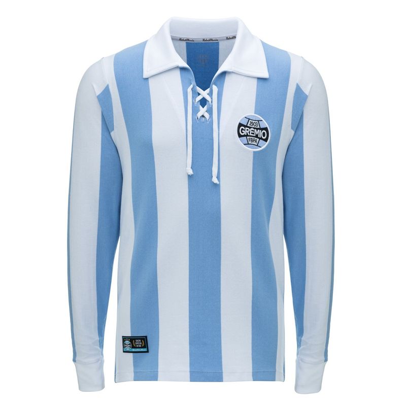 Camisa Grêmio Retrô Primeiro Manto 1917 Manga Longa Masculina