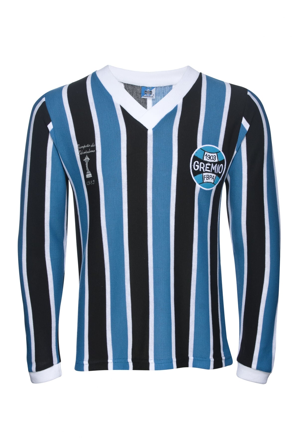 Camisa Grêmio Masculina Manga Longa Réplica 1983 Oficial Imortal Tricolor