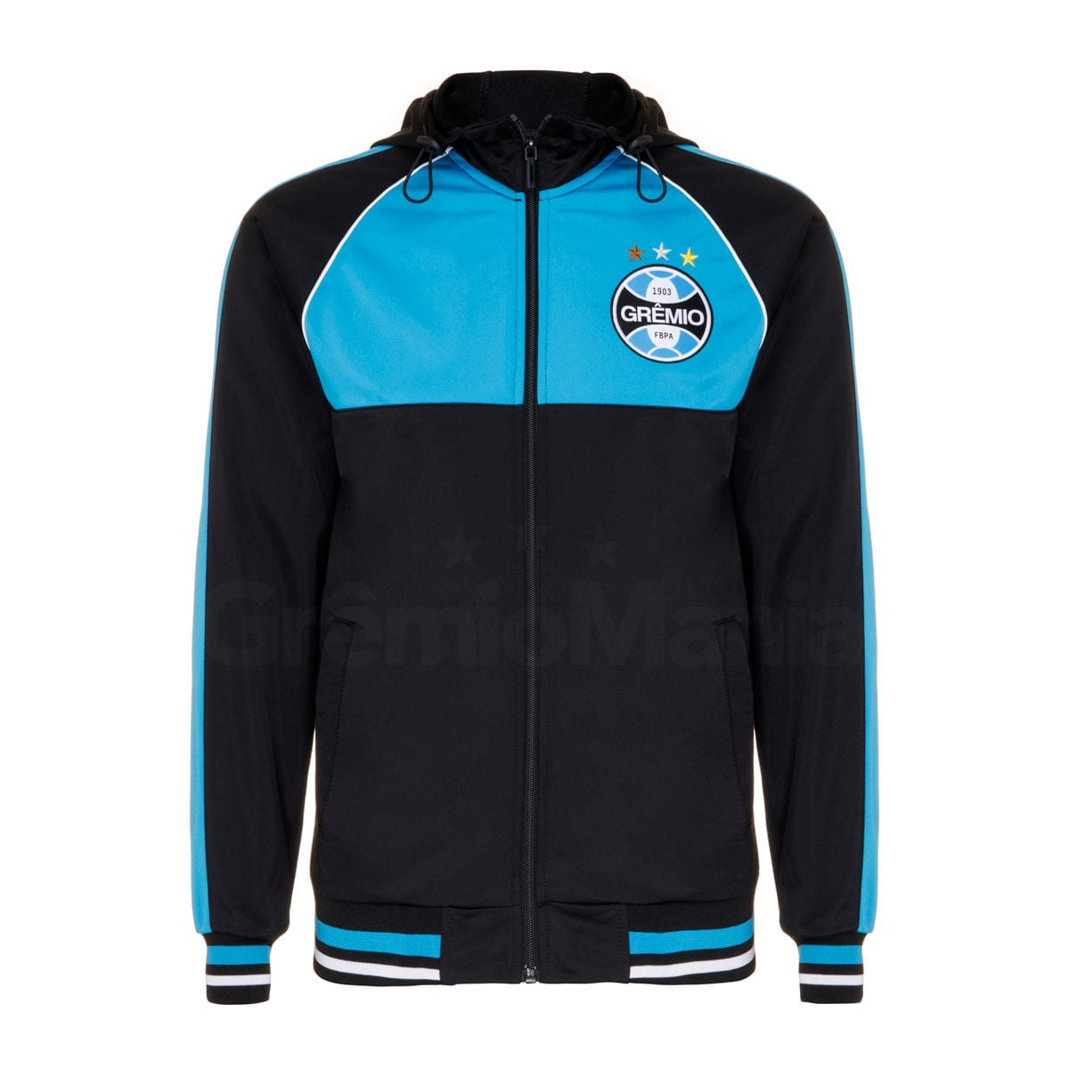 Jaqueta Grêmio Masculina Trilobal com Capuz Oficial Imortal Tricolor